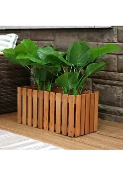 Flash Sale 😀 Meranti Wood Decorative Picket Style Planter Box - 24 in by Sunnydaze Decor 🥰