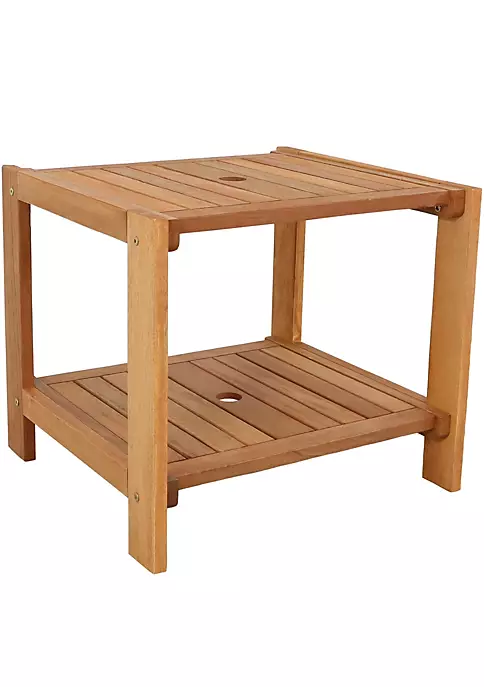 Brand new โจ 20.5 in Meranti Wood Square Patio Side Table with Umbrella Hole by Sunnydaze Decor ๐ 4 Brand new โจ 20.5 in Meranti Wood Square Patio Side Table with Umbrella Hole by Sunnydaze Decor ๐ - Image 2