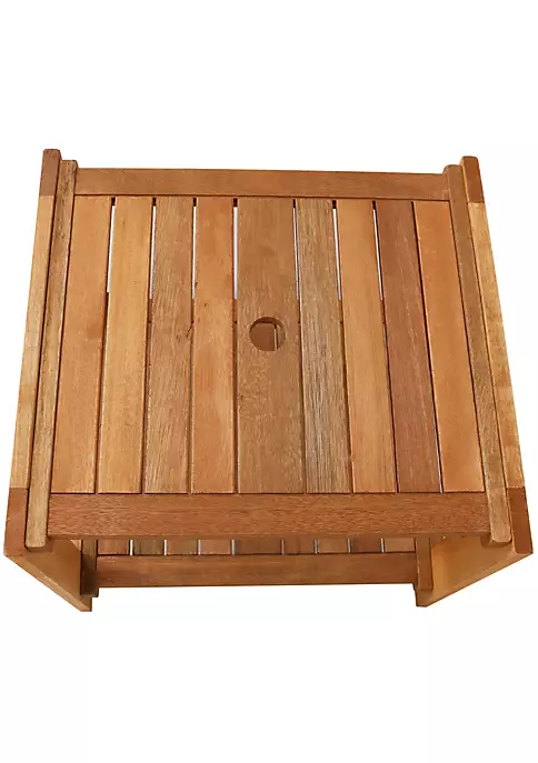Brand new โจ 20.5 in Meranti Wood Square Patio Side Table with Umbrella Hole by Sunnydaze Decor ๐ 5 Brand new โจ 20.5 in Meranti Wood Square Patio Side Table with Umbrella Hole by Sunnydaze Decor ๐ - Image 3