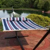 Top 10 😀 Large Quilted Fabric Hammock with Spreader Bars - Nautical Stripe by Sunnydaze Decor 💯 -Sunnydaze Decor Shop Belk 7957