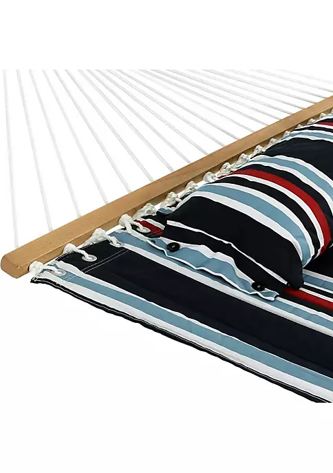 Top 10 😀 Large Quilted Fabric Hammock with Spreader Bars - Nautical Stripe by Sunnydaze Decor 💯 5 Top 10 😀 Large Quilted Fabric Hammock with Spreader Bars - Nautical Stripe by Sunnydaze Decor 💯 - Image 3