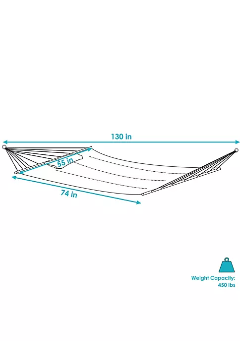 Top 10 😀 Large Quilted Fabric Hammock with Spreader Bars - Nautical Stripe by Sunnydaze Decor 💯 7 Top 10 😀 Large Quilted Fabric Hammock with Spreader Bars - Nautical Stripe by Sunnydaze Decor 💯 - Image 5
