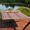 Cheap 🌟 Large Quilted Hammock with Spreader Bars and Pillow - Sunset by Sunnydaze Decor ⌛