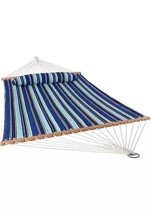 Deals ๐ Large Quilted Fabric Hammock with Spreader Bar and Pillow - Beach by Sunnydaze Decor ๐ 4 Deals ๐ Large Quilted Fabric Hammock with Spreader Bar and Pillow - Beach by Sunnydaze Decor ๐ - Image 2