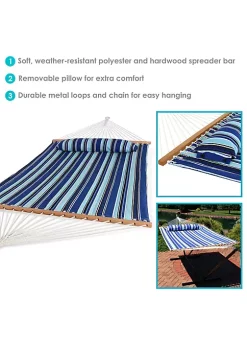Deals ๐ Large Quilted Fabric Hammock with Spreader Bar and Pillow - Beach by Sunnydaze Decor ๐ 11 Deals ๐ Large Quilted Fabric Hammock with Spreader Bar and Pillow - Beach by Sunnydaze Decor ๐ -Sunnydaze Decor Shop Belk 7989