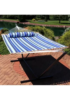 Deals ๐ Large Quilted Fabric Hammock with Spreader Bar and Pillow - Beach by Sunnydaze Decor ๐ 13 Deals ๐ Large Quilted Fabric Hammock with Spreader Bar and Pillow - Beach by Sunnydaze Decor ๐ -Sunnydaze Decor Shop Belk 7991