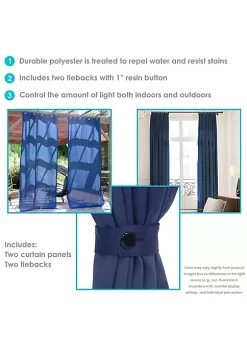 Cheapest 🧨 Indoor/Outdoor Curtain Panel - Blue - 52 in x 120 in - Set of 2 by Sunnydaze Decor 🎉 -Sunnydaze Decor Shop Belk 8006