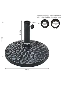 Best Sale 👍 18 in Pebble Texture Resin Round Patio Umbrella Base - Black by Sunnydaze Decor 🥰 -Sunnydaze Decor Shop Belk 8017