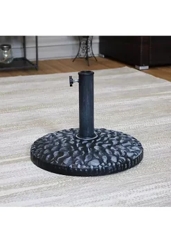 Best Sale 👍 18 in Pebble Texture Resin Round Patio Umbrella Base - Black by Sunnydaze Decor 🥰 -Sunnydaze Decor Shop Belk 8018