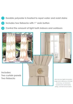 Buy ❤️ Indoor/Outdoor Curtain Panel - Beige - 52 in x 120 in - Set of 2 by Sunnydaze Decor 💯 -Sunnydaze Decor Shop Belk 8022