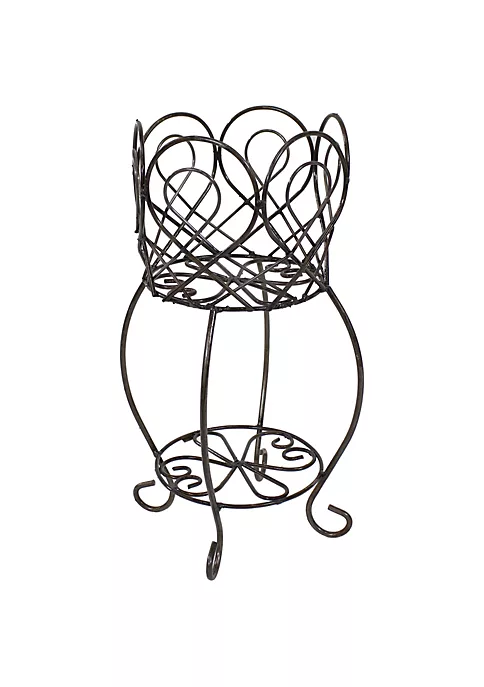 Cheap ❤️ Scalloped Metal Plant Stand with Shelf by Sunnydaze Decor ⌛ 4 Cheap ❤️ Scalloped Metal Plant Stand with Shelf by Sunnydaze Decor ⌛ - Image 2