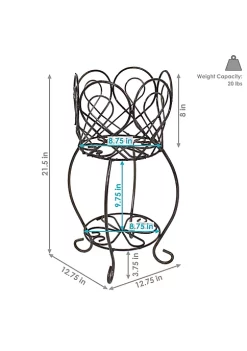 Cheap ❤️ Scalloped Metal Plant Stand with Shelf by Sunnydaze Decor ⌛ 10 Cheap ❤️ Scalloped Metal Plant Stand with Shelf by Sunnydaze Decor ⌛ -Sunnydaze Decor Shop Belk 8033