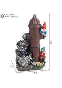Best deal 🛒 Electric Fire Hydrant Gnome Water Fountain with LED Light - 16 in by Sunnydaze Decor 🧨 -Sunnydaze Decor Shop Belk 8051