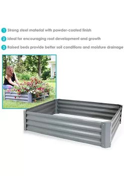 Discount ⌛ Powder-Coated Steel Rectangle Raised Garden Bed - Gray - 47 in by Sunnydaze Decor 🎉 -Sunnydaze Decor Shop Belk 8056