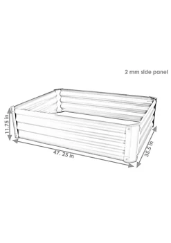 Discount ⌛ Powder-Coated Steel Rectangle Raised Garden Bed - Gray - 47 in by Sunnydaze Decor 🎉 -Sunnydaze Decor Shop Belk 8057