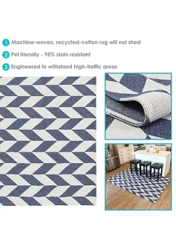 Best deal 👍 Sunnydaze Geometric Affinity Indoor Area Rug in Steel Blue - 5 x 7 Foot by Sunnydaze Decor 🔥 -Sunnydaze Decor Shop Belk 8067