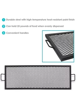 Best deal 🌟 36 in Black Steel X-Marks Fire Pit Cooking Grill with Handles by Sunnydaze Decor ⌛ -Sunnydaze Decor Shop Belk 8095