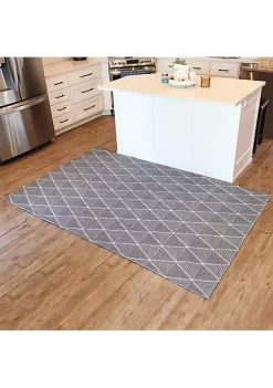 Cheapest 🌟 Sunnydaze Lattice Perfection Indoor Area Rug in Charcoal - 5 x 7 Foot by Sunnydaze Decor 🌟