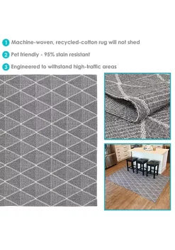 Cheapest 🌟 Sunnydaze Lattice Perfection Indoor Area Rug in Charcoal - 5 x 7 Foot by Sunnydaze Decor 🌟 -Sunnydaze Decor Shop Belk 8101