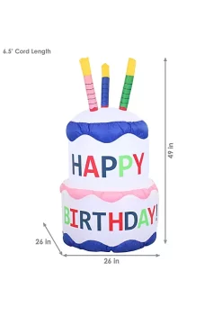Best Sale 🥰 Birthday Cake LED Inflatable Yard Decoration - 4 ft by Sunnydaze Decor 🥰 -Sunnydaze Decor Shop Belk 811