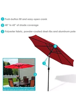 New 😉 9 ft Aluminum Patio Umbrella with Tilt and Crank - Red by Sunnydaze Decor ✔️ -Sunnydaze Decor Shop Belk 8111