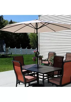 Flash Sale 🎁 9 ft Aluminum Patio Umbrella with Tilt and Crank - Beige by Sunnydaze Decor 🌟