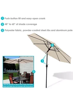 Flash Sale 🎁 9 ft Aluminum Patio Umbrella with Tilt and Crank - Beige by Sunnydaze Decor 🌟 -Sunnydaze Decor Shop Belk 8117