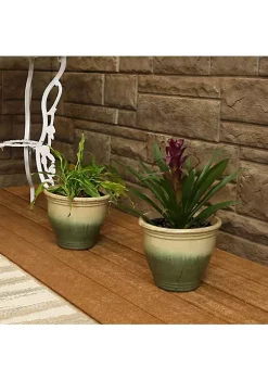 Wholesale 😍 Sunnydaze Studio Ceramic Indoor/Outdoor Planter - Seafoam - 9-Inch - Set of 2 by Sunnydaze Decor 🌟 -Sunnydaze Decor Shop Belk 8145