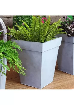 Best Pirce ๐ Sunnydaze Square Galvanized Steel Planter - Mist by Sunnydaze Decor โญ