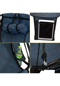 Budget 👍 Sunnydaze Hanging Hammock Camping Chair - Drink Holder and Footrest - Blue by Sunnydaze Decor 😀 -Sunnydaze Decor Shop Belk 8165