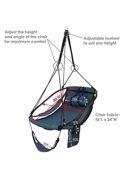 Budget 👍 Sunnydaze Hanging Hammock Camping Chair - Drink Holder and Footrest - Blue by Sunnydaze Decor 😀 -Sunnydaze Decor Shop Belk 8166