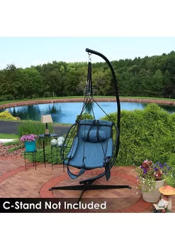 Budget 👍 Sunnydaze Hanging Hammock Camping Chair - Drink Holder and Footrest - Blue by Sunnydaze Decor 😀 -Sunnydaze Decor Shop Belk 8167