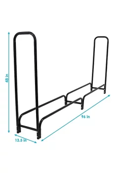 Coupon 🥰 8 ft Steel Indoor/Outdoor Firewood Log Rack - Black by Sunnydaze Decor 🎉 -Sunnydaze Decor Shop Belk 8178