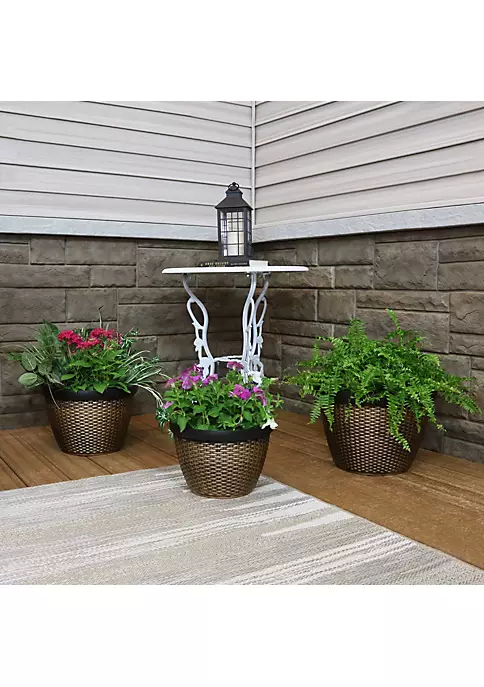 Brand new ✨ Resin Basketweave Outdoor Planter 12 in, 13 in, 15 in - Set of 3 by Sunnydaze Decor 😀 8 Brand new ✨ Resin Basketweave Outdoor Planter 12 in, 13 in, 15 in - Set of 3 by Sunnydaze Decor 😀 - Image 6