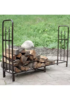 Best Sale 🔥 6 ft Decorative Steel Firewood Log Rack - Bronze by Sunnydaze Decor 👍