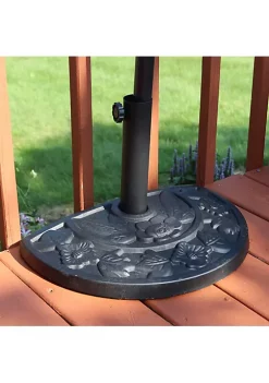 Cheap ⭐ 19 in Floral Resin Half Wall Patio Umbrella Base - Black by Sunnydaze Decor 🛒 -Sunnydaze Decor Shop Belk 8246