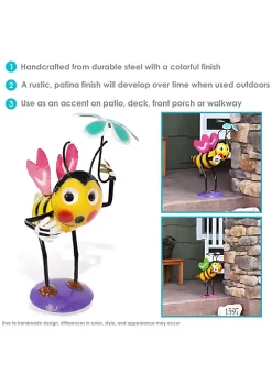 Cheapest 😀 Sunnydaze Indoor/Outdoor Bee-atrice and Flower Metal Yard Art Statue - 21-Inch by Sunnydaze Decor ⌛ -Sunnydaze Decor Shop Belk 8262