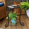 Cheapest 👏 12.75 in Mosaic Ceramic Tile Round Patio Side Table Plant Stand by Sunnydaze Decor ❤️