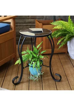 Cheapest 👏 12.75 in Mosaic Ceramic Tile Round Patio Side Table Plant Stand by Sunnydaze Decor ❤️