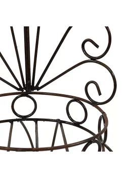 Hot Sale 🤩 Sunnydaze Indoor/Outdoor Metal Sweethearts Chair Planter Stand - Brown - 25.25 Inch by Sunnydaze Decor 🔔 -Sunnydaze Decor Shop Belk 8284