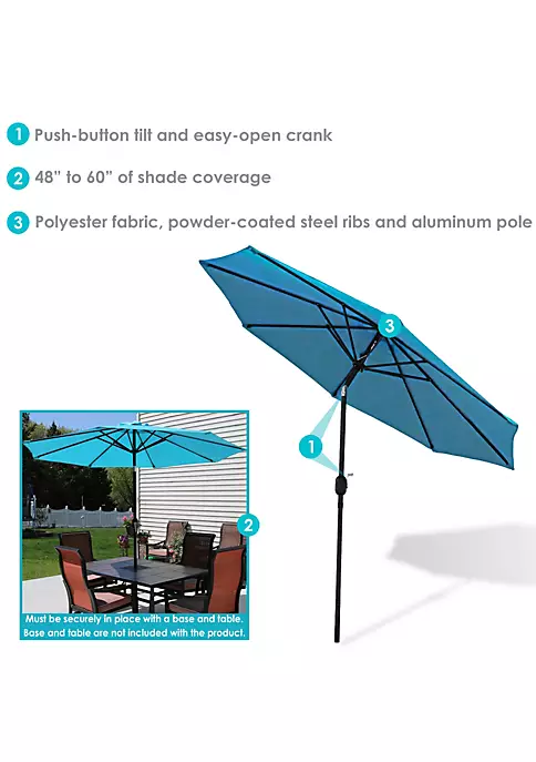 Hot Sale 🤩 9 ft Aluminum Patio Umbrella with Tilt and Crank - Turquoise by Sunnydaze Decor 🤩 6 Hot Sale 🤩 9 ft Aluminum Patio Umbrella with Tilt and Crank - Turquoise by Sunnydaze Decor 🤩 - Image 4
