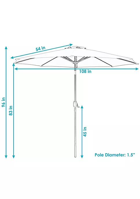 Hot Sale 🤩 9 ft Aluminum Patio Umbrella with Tilt and Crank - Turquoise by Sunnydaze Decor 🤩 7 Hot Sale 🤩 9 ft Aluminum Patio Umbrella with Tilt and Crank - Turquoise by Sunnydaze Decor 🤩 - Image 5
