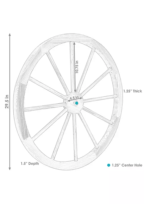 Outlet ๐ Wagon Wheel Indoor/Outdoor Statue - 29 in - Natural by Sunnydaze Decor ๐คฉ 6 Outlet ๐ Wagon Wheel Indoor/Outdoor Statue - 29 in - Natural by Sunnydaze Decor ๐คฉ - Image 4