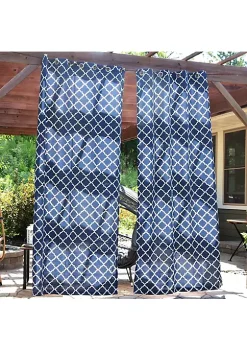 New 🎁 Indoor/Outdoor Curtain Panel - Blue - 52 in x 108 in - Set of 2 by Sunnydaze Decor 🌟 -Sunnydaze Decor Shop Belk 8318