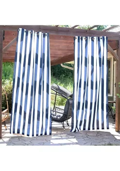 Outlet 🌟 Indoor/Outdoor Curtain Panel - Stripe - 52 in x 108 in - Set of 2 by Sunnydaze Decor 👍