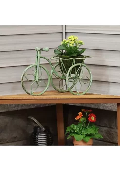 Wholesale ⌛ Sunnydaze Indoor/Outdoor Metal Tricycle Standing Planter Basket - 12-Inch - Green by Sunnydaze Decor 🤩 -Sunnydaze Decor Shop Belk 8360
