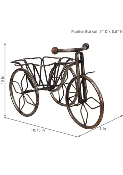 Buy 🔔 Sunnydaze Indoor/Outdoor Metal Tricycle Standing Planter Basket - 12-Inch - Brown by Sunnydaze Decor ✨ -Sunnydaze Decor Shop Belk 8376