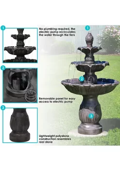 Buy ✨ 36 in Resin and Metal Blue Striped Solar LED Lighthouse Statue by Sunnydaze Decor 😀 -Sunnydaze Decor Shop Belk 84