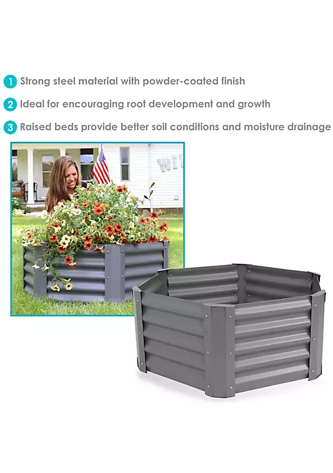 Brand new ๐ Powder-Coated Steel Hexagon Raised Garden Bed - Green - 41 in by Sunnydaze Decor โ๏ธ 6 Brand new ๐ Powder-Coated Steel Hexagon Raised Garden Bed - Green - 41 in by Sunnydaze Decor โ๏ธ - Image 4