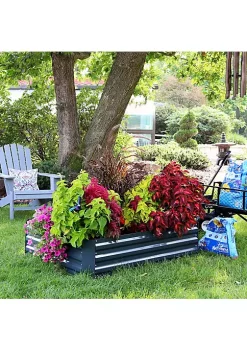 Best deal 🤩 Galvanized Steel Rectangle Raised Garden Bed - 47 in - Dark Gray by Sunnydaze Decor 🎉 -Sunnydaze Decor Shop Belk 8422